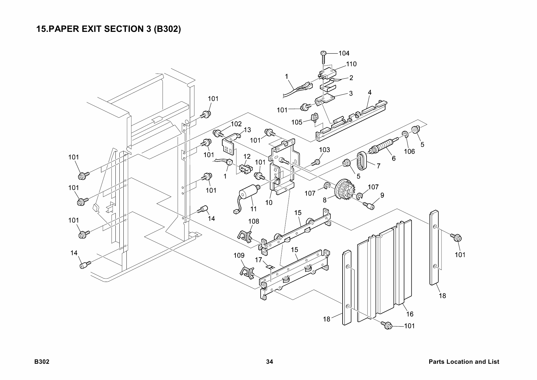 RICOH Options B302 3000-SHEET-FINISHER-SR810 Parts Catalog PDF download-3